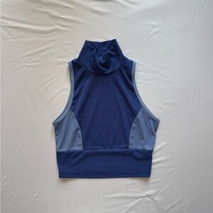 SHEIN Navy and Light Blue Sleeveless Crop Top